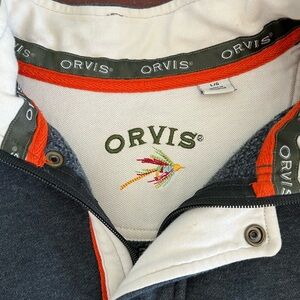 ORVIS Men’s Signature Quarter-zip Pullover Sweatshirt Charcoal Grey